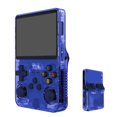 R36S Retro Handheld Video Game Console - 128 GB - Blue