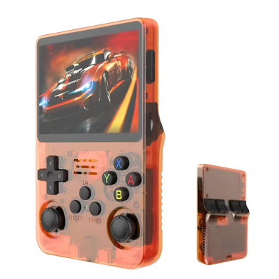 R36S Retro Handheld Video Game Console - 128 GB - Orange
