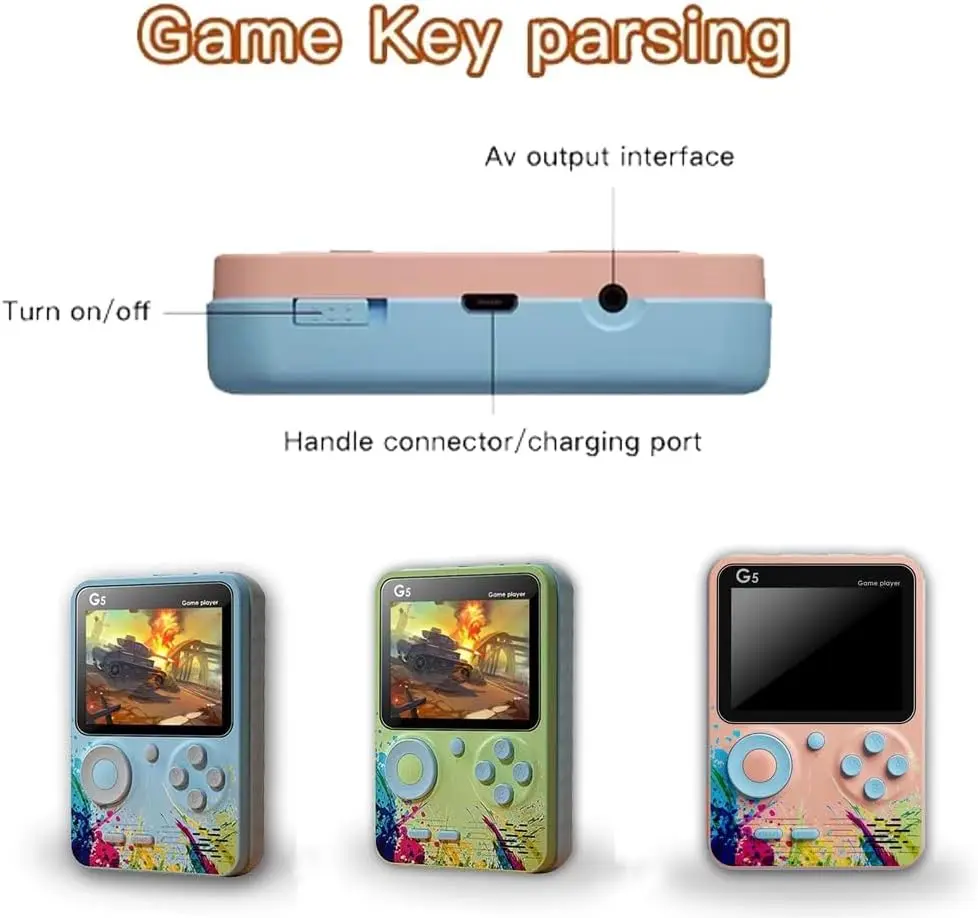 G5 Retro Handheld Video Game Console 500-in-1 Mini Game - Colorful Green  for sale in Egypt from Games2Egypt