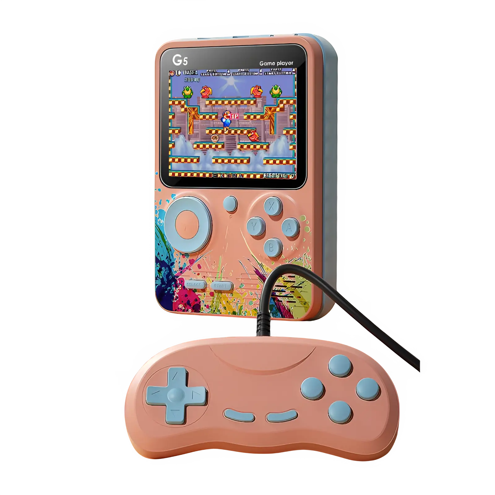 G5 Retro Handheld Video Game Console 500-in-1 Mini With Wire Controller - Colorful Pink  for sale in Egypt from Games2Egypt