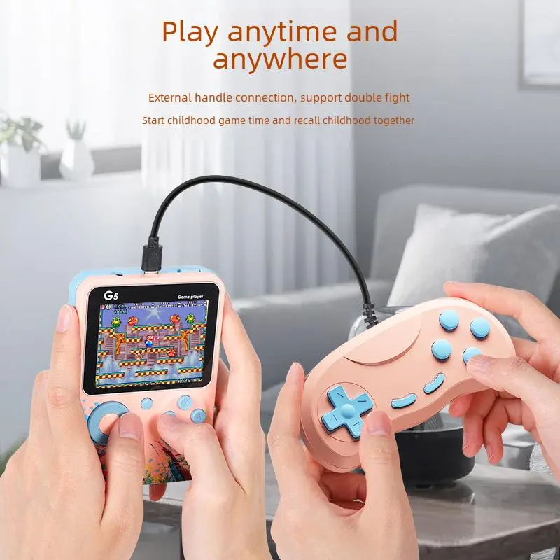 G5 Retro Handheld Video Game Console 500-in-1 Mini With Wire Controller - Colorful Pink  for sale in Egypt from Games2Egypt