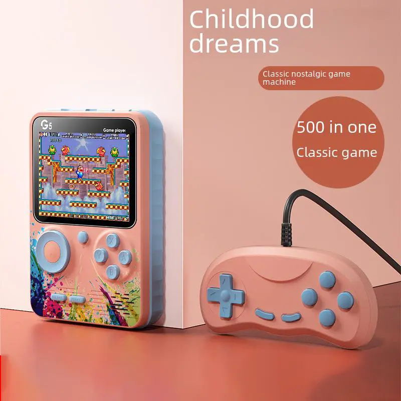 G5 Retro Handheld Video Game Console 500-in-1 Mini With Wire Controller - Colorful Pink  for sale in Egypt from Games2Egypt