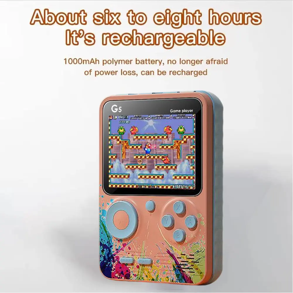 G5 Retro Handheld Video Game Console 500-in-1 Mini With Wire Controller - Colorful Pink  for sale in Egypt from Games2Egypt