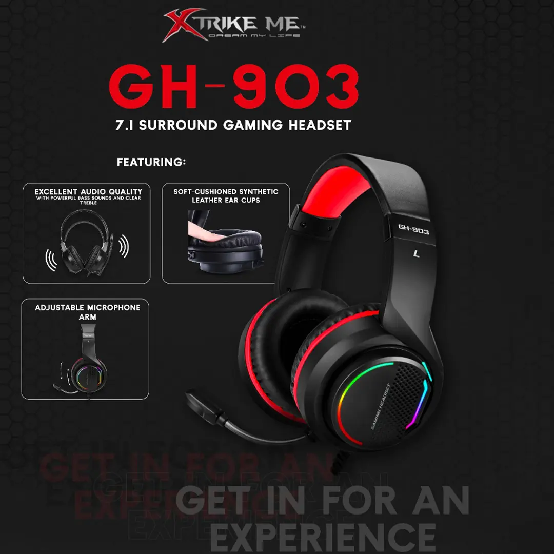 Xtrike Me Backlit 7.1 Surround Gaming Headset GH-903  for sale in Egypt from Games2Egypt