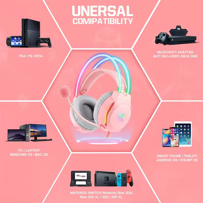 ONIKUMA X26 Wired Gaming Headset - Pink  for sale in Egypt from Games2Egypt