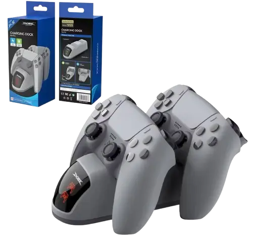 DOBE Dual Charging Stand for PS5 Controllers -Grey  for sale in Egypt from Games2Egypt
