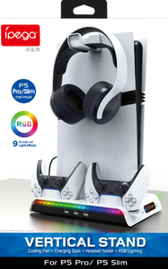 iPega Vertical RGB Cooling and Charging Stand for PS5 (Slim and PRO) -  for sale in Egypt from Games2Egypt