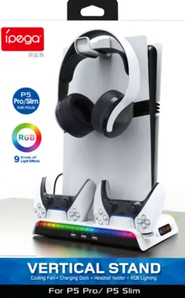 iPega Vertical RGB Cooling and Charging Stand for PS5 (Slim and PRO)