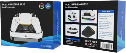 Charging Base Dual Charger Color Lighting Effect For PS5 Controller  for sale in Egypt from Games2Egypt