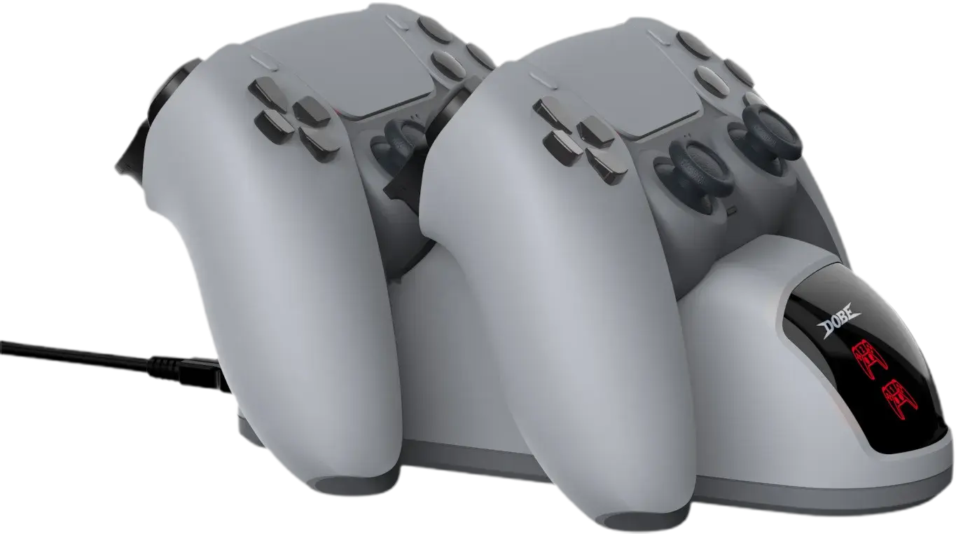 Dobe Dual DualSense Charging Station with 220V for PS5 Controllers - Silver  for sale in Egypt from Games2Egypt