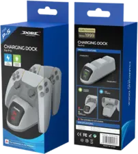 Dobe Dual DualSense Charging Station with 220V for PS5 Controllers - Silver  for sale in Egypt from Games2Egypt