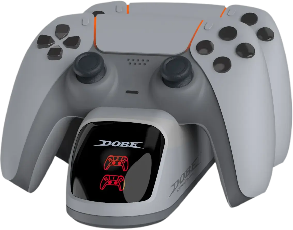 Dobe Dual DualSense Charging Station with 220V for PS5 Controllers - Silver  for sale in Egypt from Games2Egypt