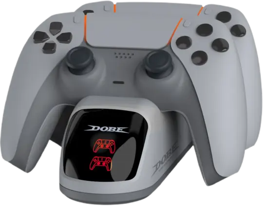 Dobe Dual DualSense Charging Station with 220V for PS5 Controllers - Silver