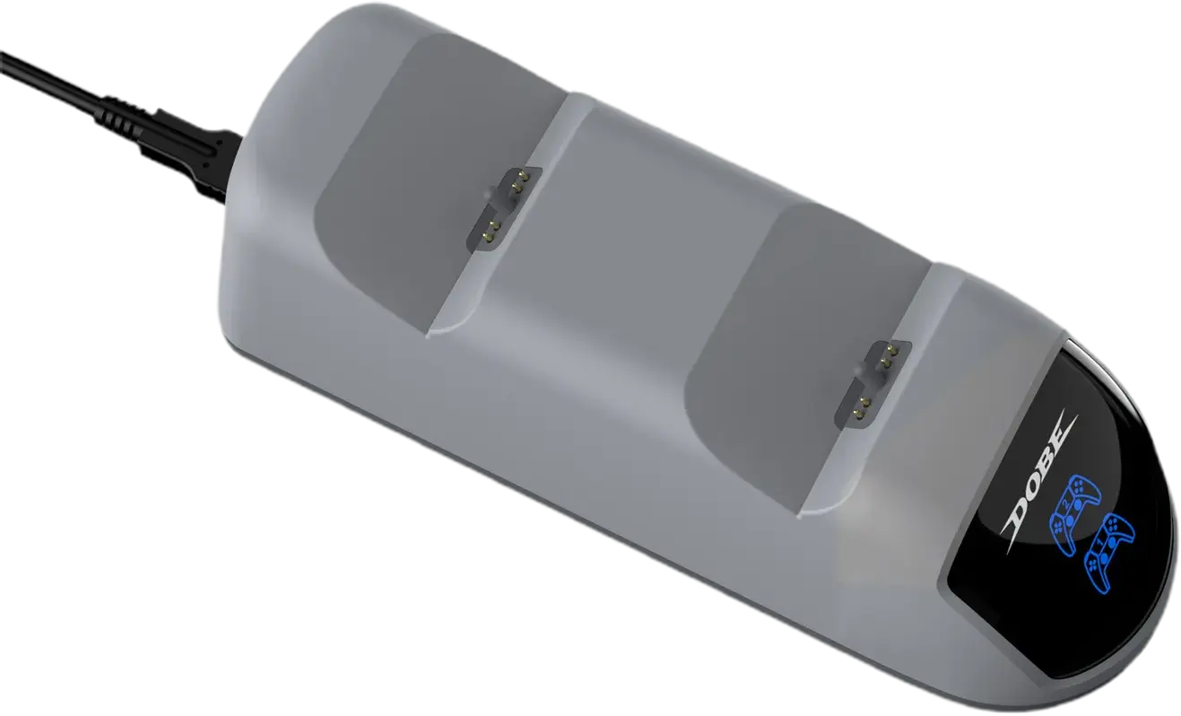 Dobe Dual DualSense Charging Station with 220V for PS5 Controllers - Silver  for sale in Egypt from Games2Egypt