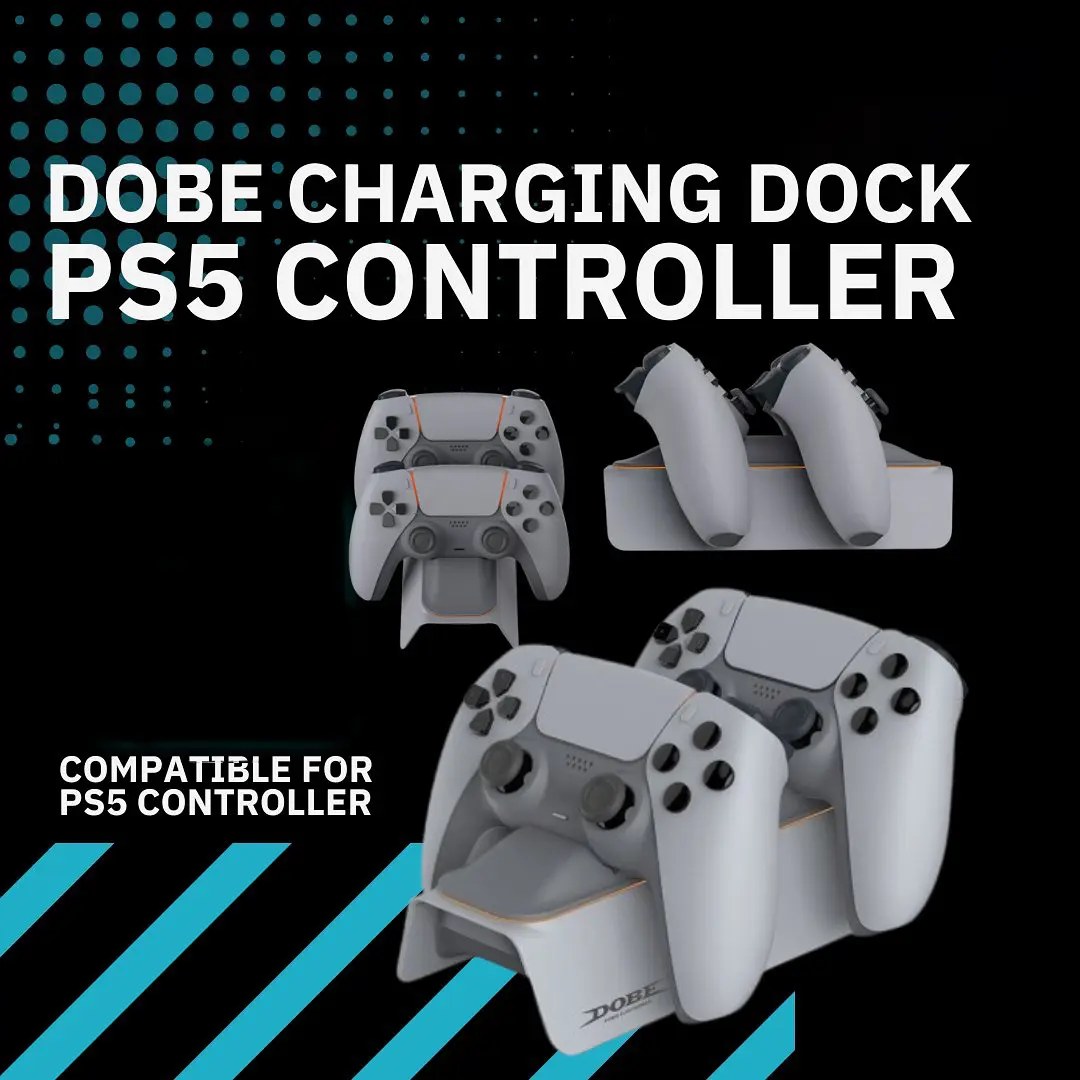 DOBE Dual Charging Dock for PS5 Controllers - Grey  for sale in Egypt from Games2Egypt
