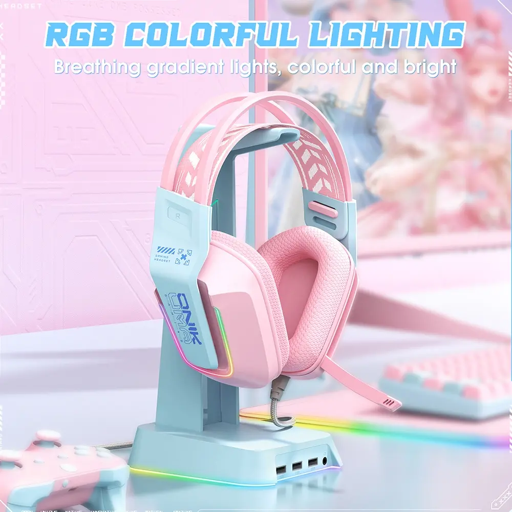 ONIKUMA X13 RGB Wired Gaming Headset - Pink  for sale in Egypt from Games2Egypt