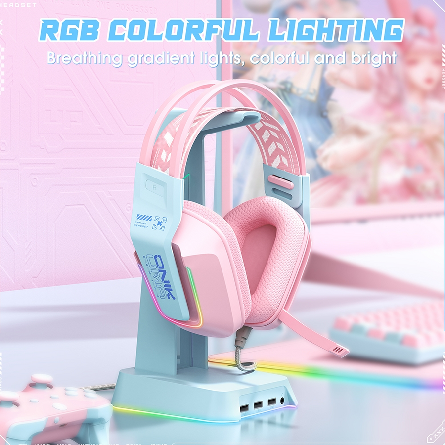ONIKUMA X13 RGB Wired Gaming Headset - Pink – image 6