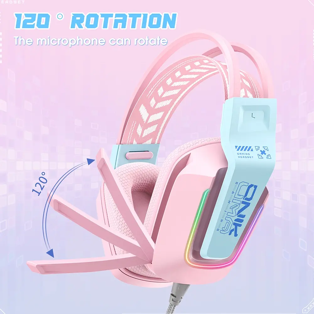 ONIKUMA X13 RGB Wired Gaming Headset - Pink  for sale in Egypt from Games2Egypt