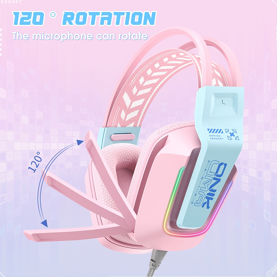 ONIKUMA X13 RGB Wired Gaming Headset - Pink – image 5