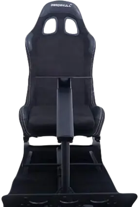DeadSkull Racing Seat Gaming Chair with Steering Wheel & Pedal Stand - Black 