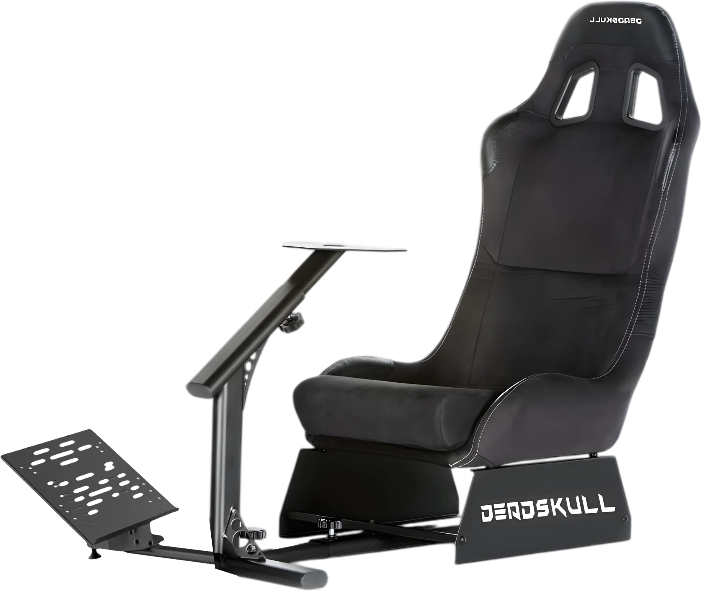DeadSkull Racing Seat Gaming Chair with Steering Wheel & Pedal Stand - Black   for sale in Egypt from Games2Egypt