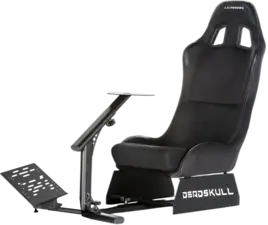DeadSkull Racing Seat Gaming Chair with Steering Wheel & Pedal Stand - Black   for sale in Egypt from Games2Egypt