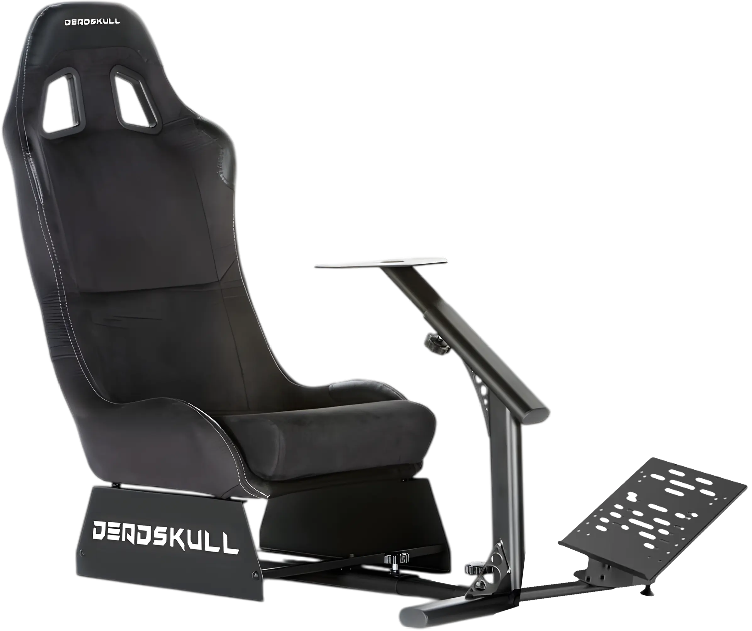 DeadSkull Racing Seat Gaming Chair with Steering Wheel & Pedal Stand - Black   for sale in Egypt from Games2Egypt