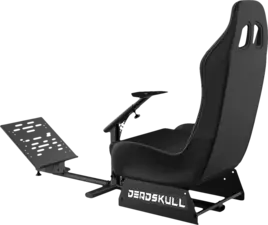 DeadSkull Racing Seat Gaming Chair with Steering Wheel & Pedal Stand - Black   for sale in Egypt from Games2Egypt