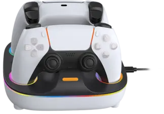 Charging Base Dual Charger Color Lighting Effect For PS5 Controller - White  for sale in Egypt from Games2Egypt