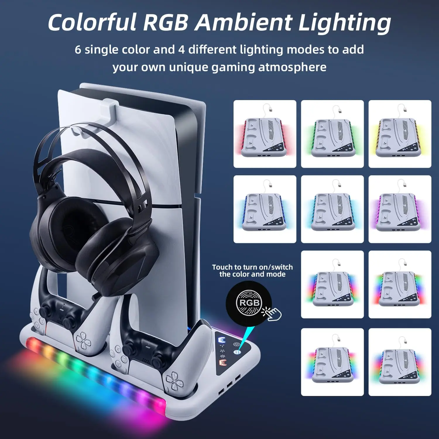 DOBE Multifunctional Cooling and Charging Stand 6 in 1 RGP - PS5 + CDs Storage  for sale in Egypt from Games2Egypt