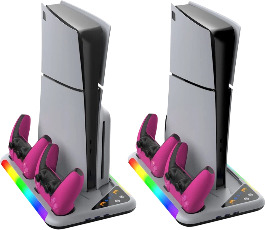 DOBE Multifunctional Cooling and Charging Stand 6 in 1 RGP - PS5 + CDs Storage – image 3