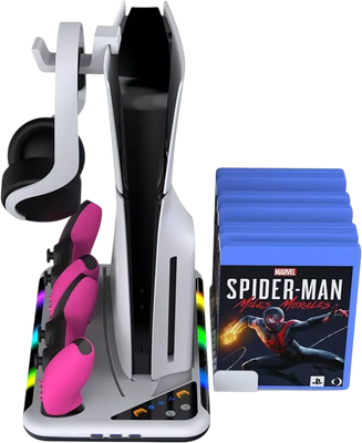 DOBE Multifunctional Cooling and Charging Stand 6 in 1 RGP - PS5 + CDs Storage
