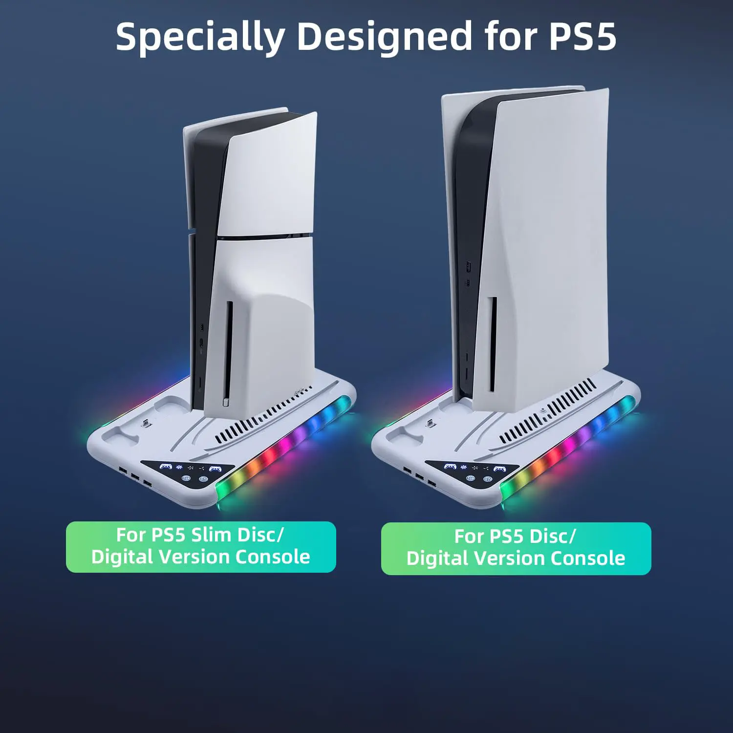 DOBE Multifunctional Cooling and Charging Stand 6 in 1 RGP - PS5 + CDs Storage  for sale in Egypt from Games2Egypt