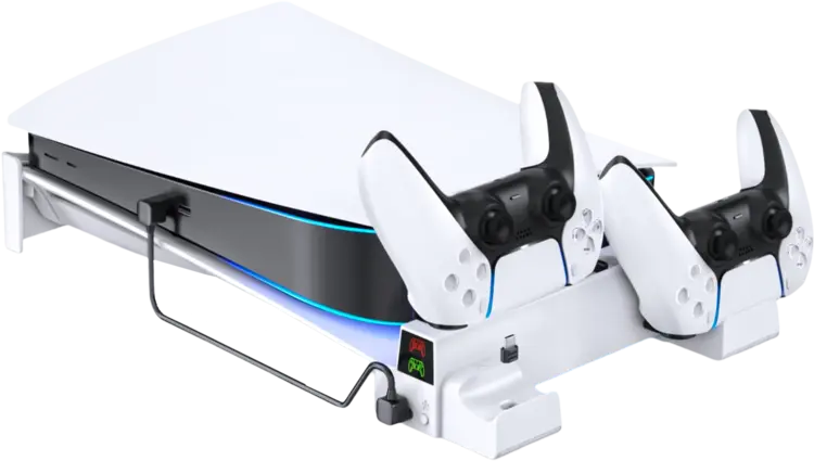 Oivo PS5 Horizontal Stand with 3-Level Cooling Fan and Controller Charger for PS5 - Open Sealed