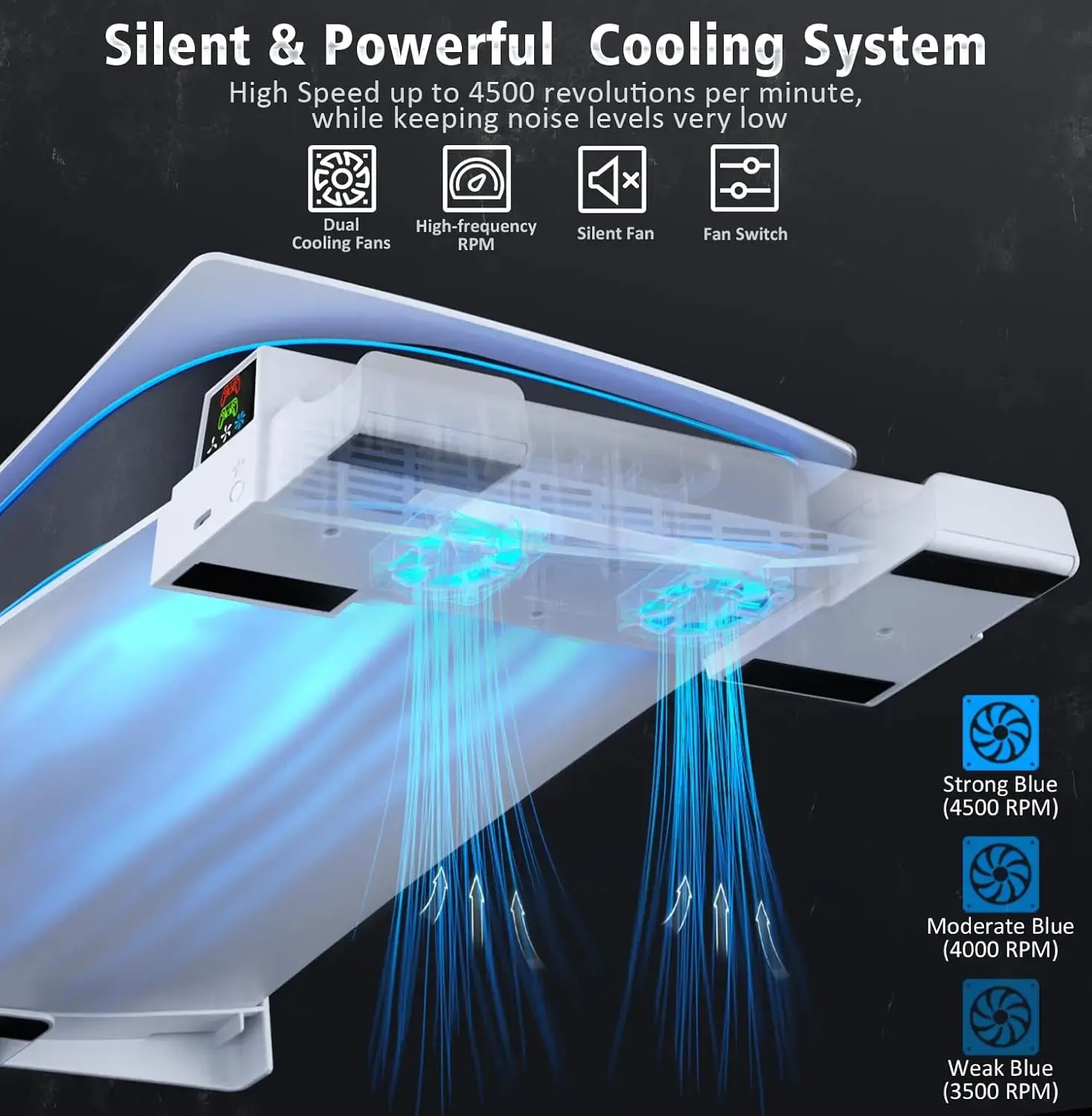 Oivo PS5 Horizontal Stand with 3-Level Cooling Fan and Controller Charger for PS5 - Open Sealed  for sale in Egypt from Games2Egypt