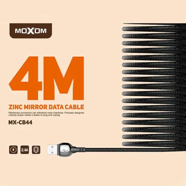 MOXOM MX-CB44 Charging Data Cable lightning - 4M  for sale in Egypt from Games2Egypt