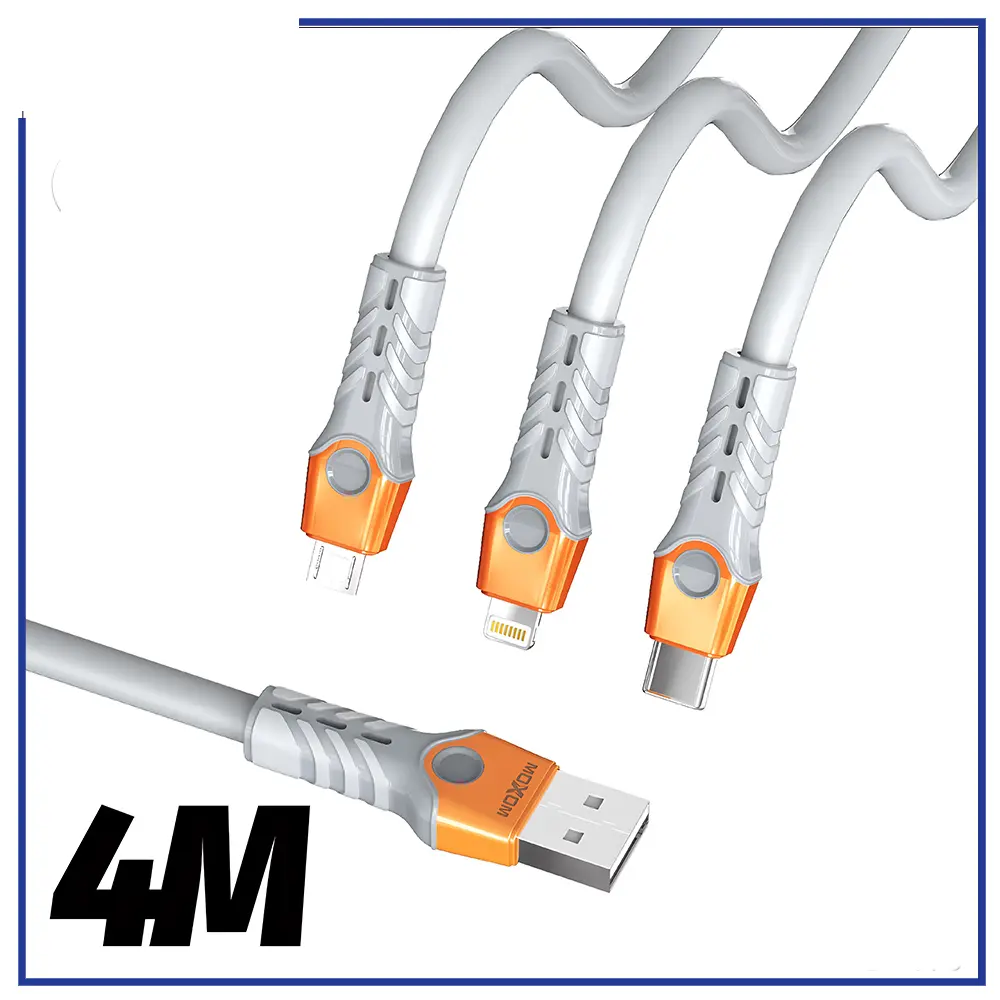 MOXOM Fast Charging Data Cable 30W Type-C - 4M  for sale in Egypt from Games2Egypt