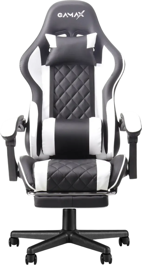 Gamax Gaming Chair 1-LT001L - Black and White – image 2