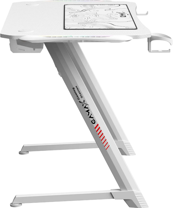 Gamax Z5-1160 Carbon Fiber Gaming Desk with RGB Light & MousePad - White  for sale in Egypt from Games2Egypt