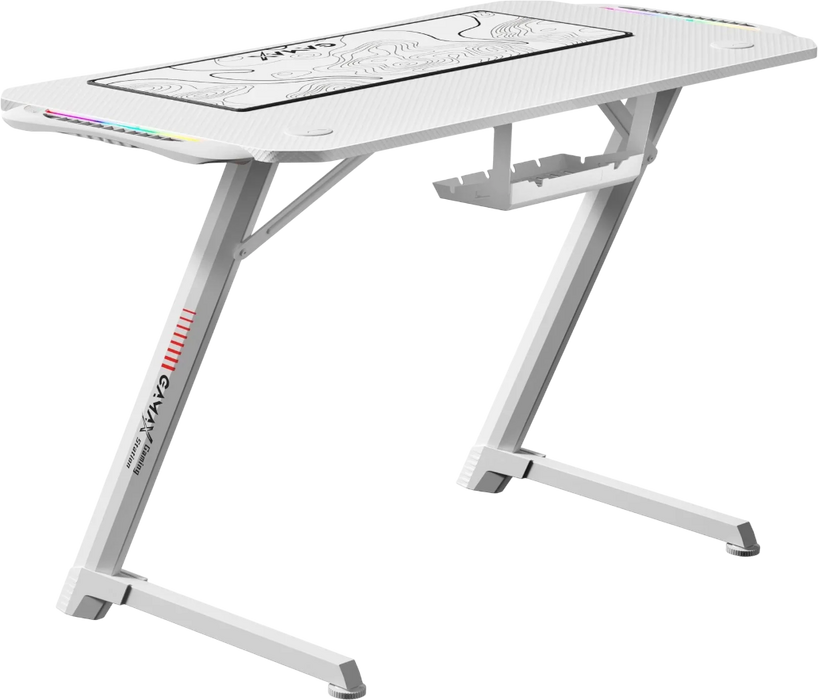 Gamax Z5-1160 Carbon Fiber Gaming Desk with RGB Light & MousePad - White  for sale in Egypt from Games2Egypt