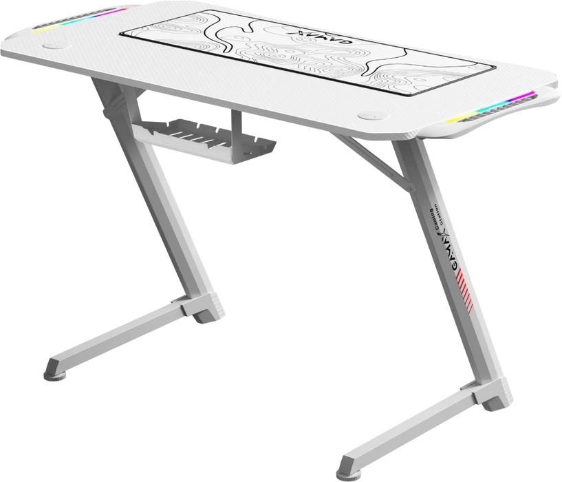 Gamax Z5-1160 Carbon Fiber Gaming Desk with RGB Light & MousePad - White  for sale in Egypt from Games2Egypt