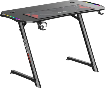 طاولة جيمنج من الياف الكربون Z5-1160 من جاماكس مع اضاءة RGB وماوس باد - أسود  للبيع في مصر من خلال Games2Egypt