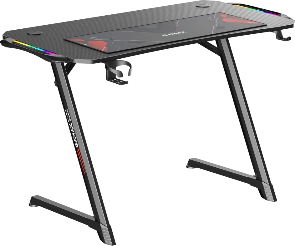 Gamax Z5-1160 Carbon Fiber Gaming Table with RGB Light & MousePad - Black – image 4