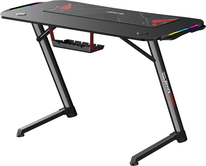 طاولة جيمنج من الياف الكربون Z5-1160 من جاماكس مع اضاءة RGB وماوس باد - أسود  للبيع في مصر من خلال Games2Egypt