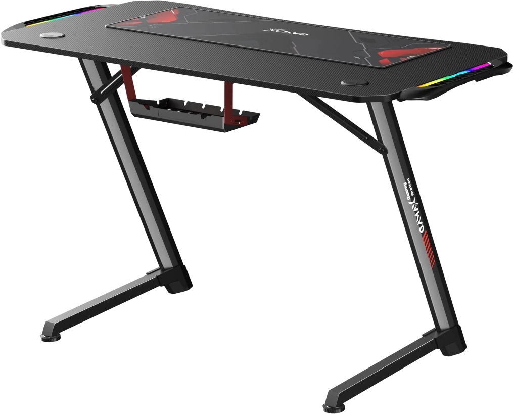 Gamax Z5-1160 Carbon Fiber Gaming Table with RGB Light & MousePad - Black – image 2