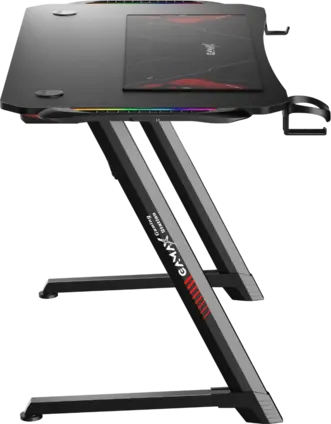 Gamax Z5-1160 Carbon Fiber Gaming Table with RGB Light & MousePad - Black