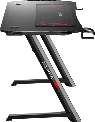 Gamax Z5-1160 Carbon Fiber Gaming Table with RGB Light & MousePad - Black