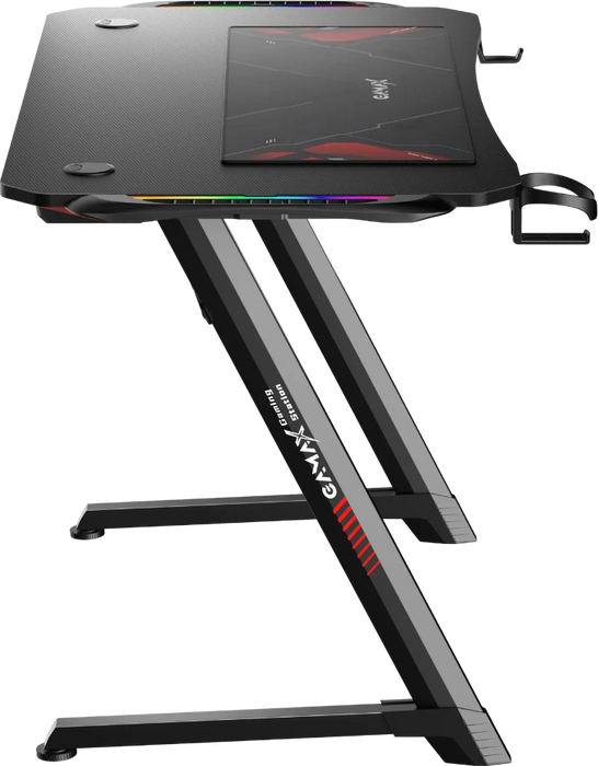 طاولة جيمنج من الياف الكربون Z5-1160 من جاماكس مع اضاءة RGB وماوس باد - أسود  للبيع في مصر من خلال Games2Egypt