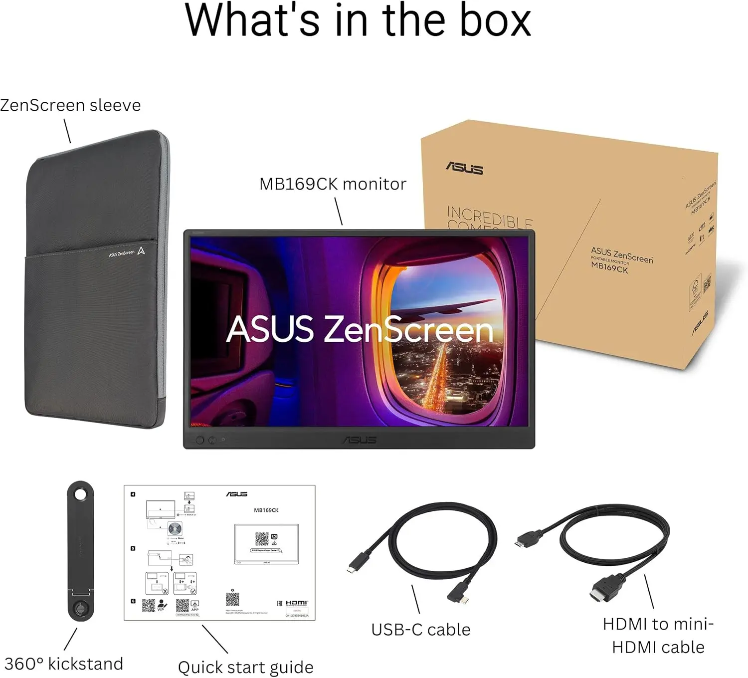 ASUS ZenScreen MB169CK Portable Monitor  for sale in Egypt from Games2Egypt