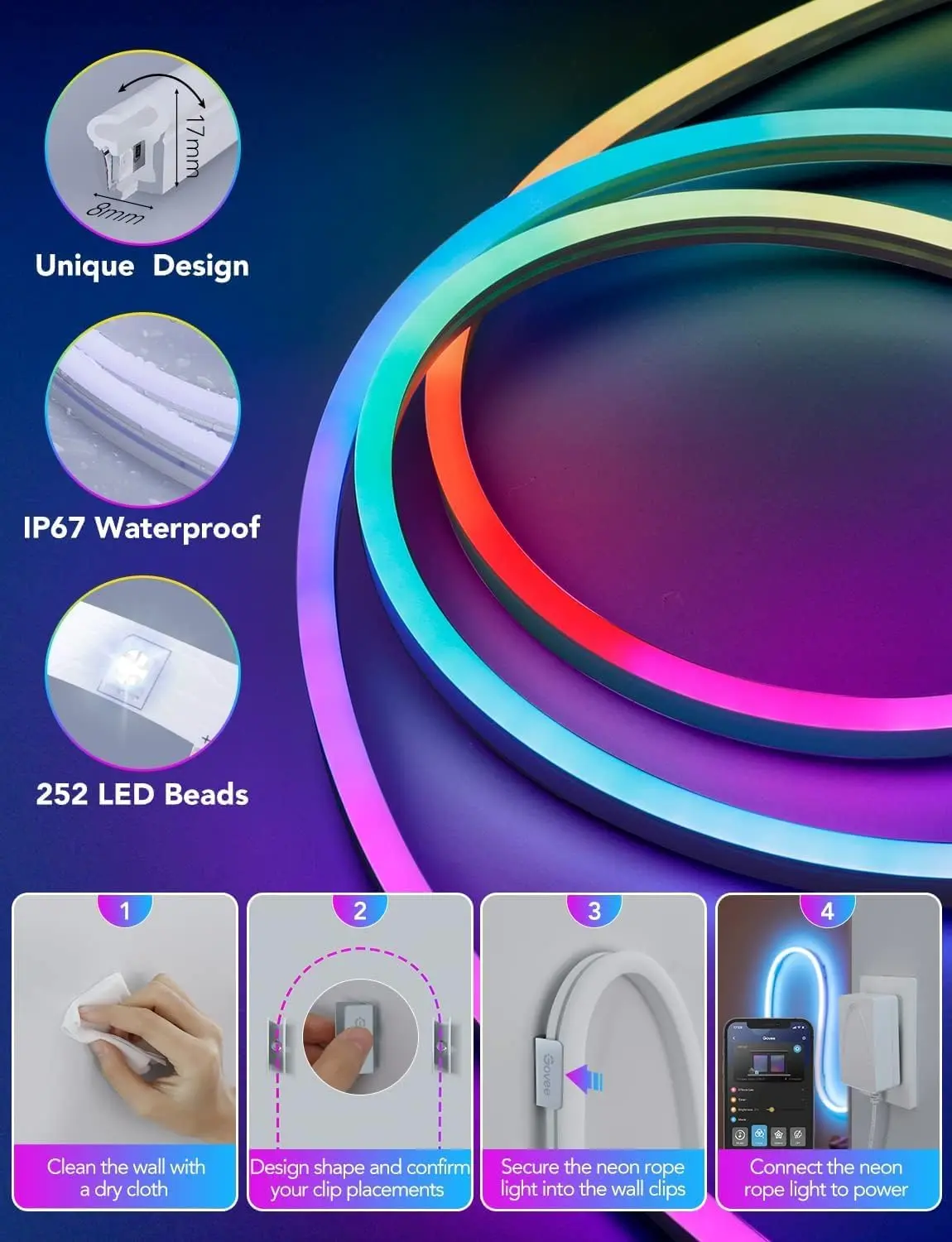 Govee H61A2 Neon LED Strip Light - 5M   for sale in Egypt from Games2Egypt